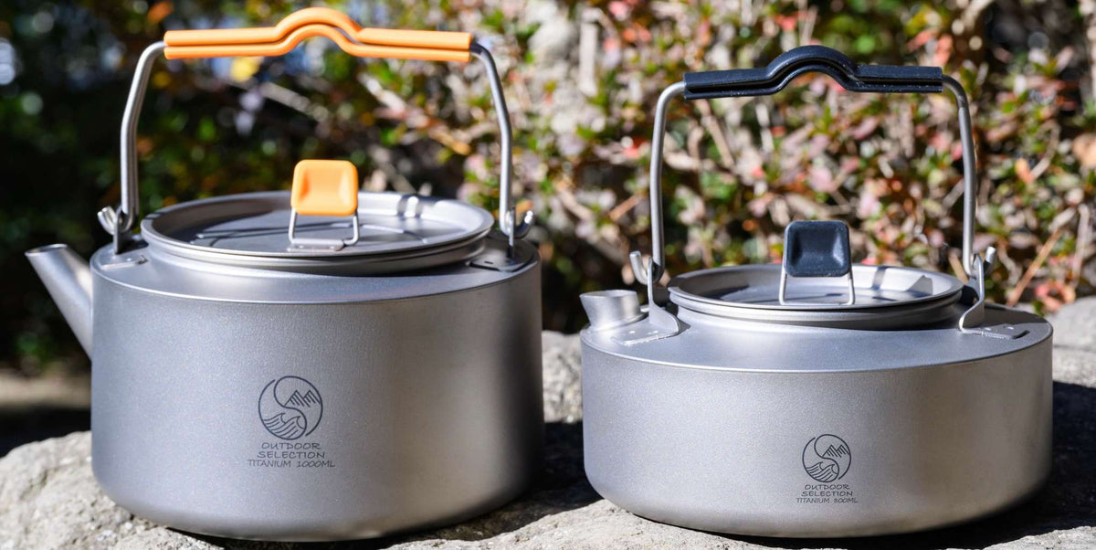 新品 Outdoor Selection チタンケトル 800ml 軽量ケトル Titanium kettle - 宗像山道具店 by GRIPS